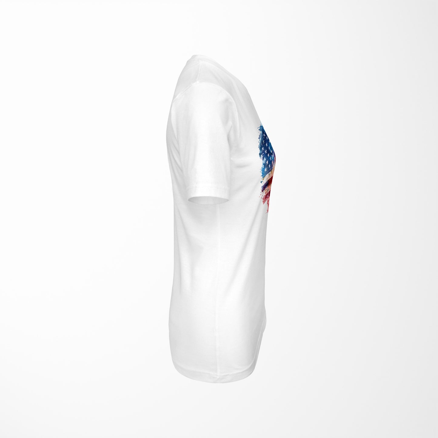 Women's Full Back-Snap Adaptive T-Shirt | Sorona Fiber | Independence Day American Flag Print