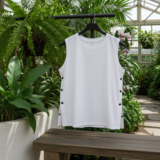 Men's Full Side-Snap Adaptive Tank Top — Post-Surgery, Cast-Friendly & Overhead-Free